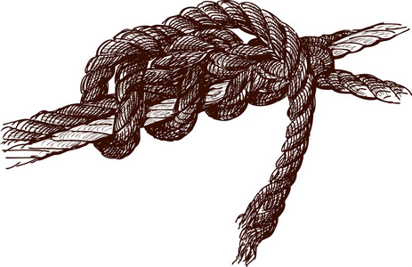 装饰赛马场复古海报绳子打结人与自杀的想法矢量插图轮廓素描手绘