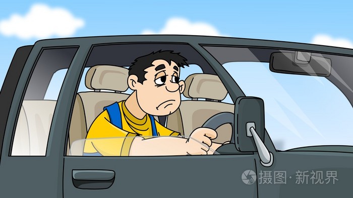 累了的司机驾驶的车