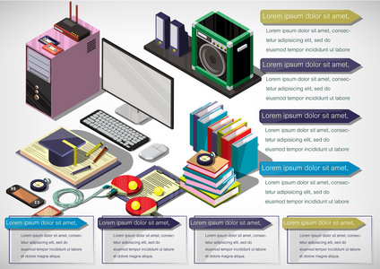 信息图形内部办公概念的插图