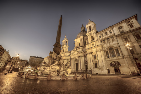 罗马，意大利 纳沃纳广场，在以前教会 Santagnese