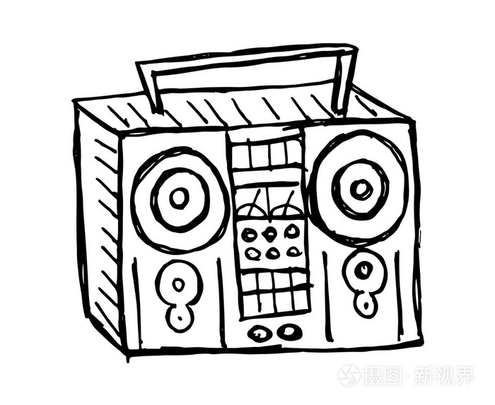 白色背景上的粗略电台插画-正版商用图片1luzxl-摄图新视界