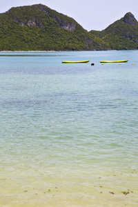 绿色泻湖和海泰国 kho 帕岸船海岸线