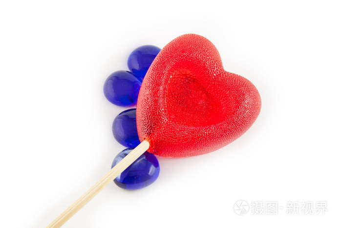 瓦伦丁天概念糖糖果的形式在白色背景一个孤立的一颗心