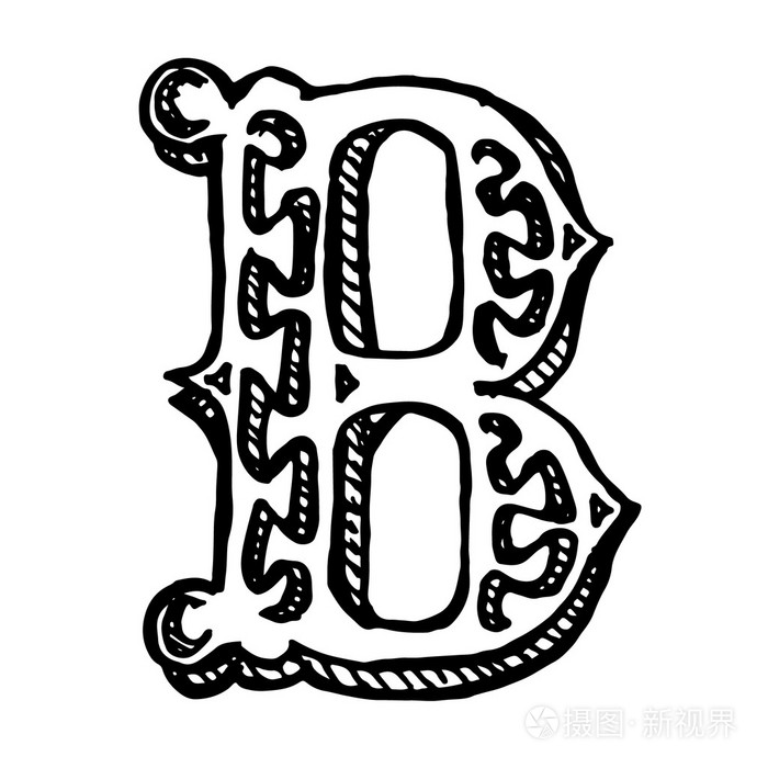 粗略大写字母 b插画-正版商用图片1lv4q8-摄图新视界