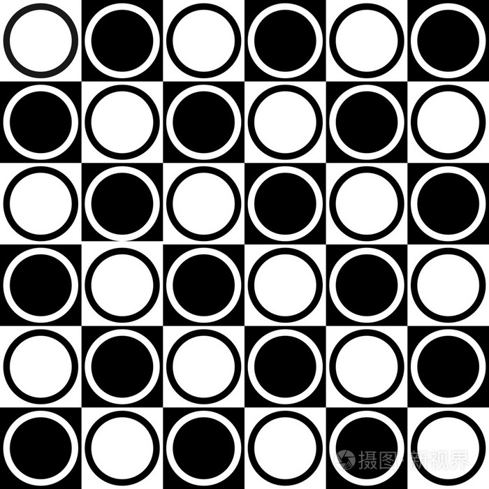 抽象的无缝黑白相间的花纹矢量图