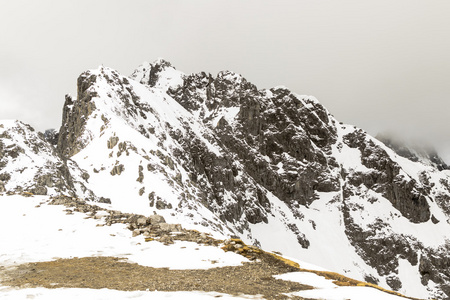 在瑞士的阿尔卑斯山的雪山