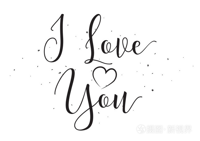 插画 矢量图 i love you inscription.