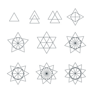 三角形轮廓各种神圣几何学 se