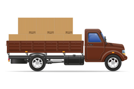 货运卡车交货和运输货物概念向量生病了