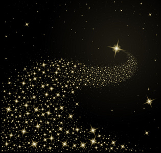 坠落的流星坠落的星星,闪烁的星迹在黑色背景上的流星照片