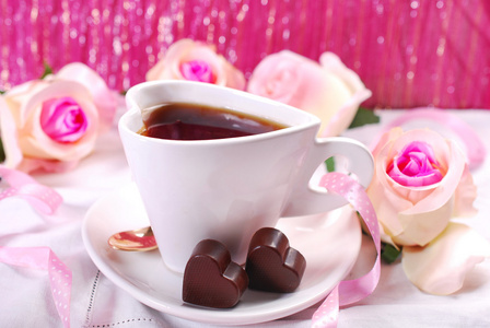 咖啡和巧克力的情人节礼物图片