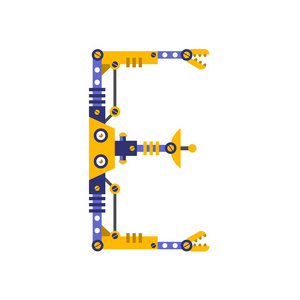 机器人 字体。字母 E