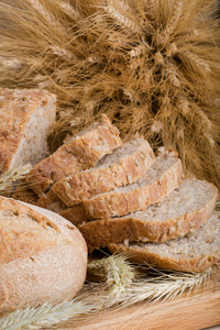 f 的面包和谷类织物的棕色背景颜色