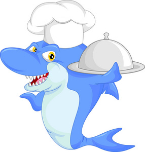厨师鲨鱼卡通