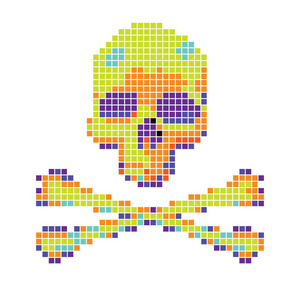骷髅和交叉骨收集从像素