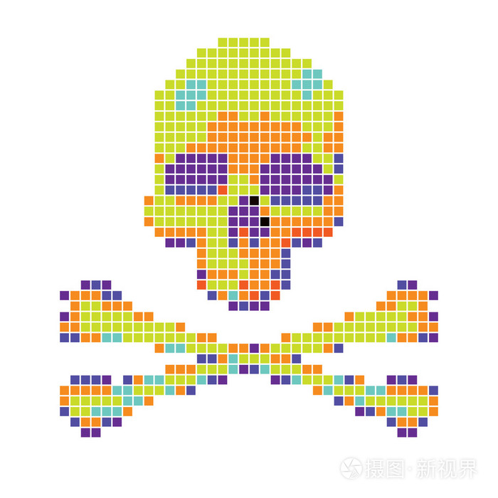 骷髅和交叉骨收集从像素
