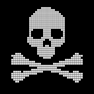 骷髅和交叉骨收集从像素照片