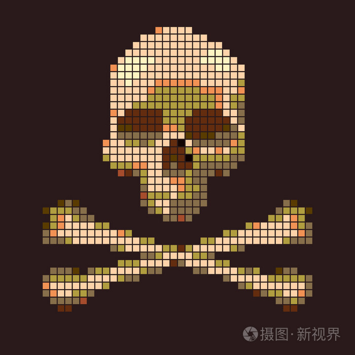 骷髅和交叉骨收集从像素