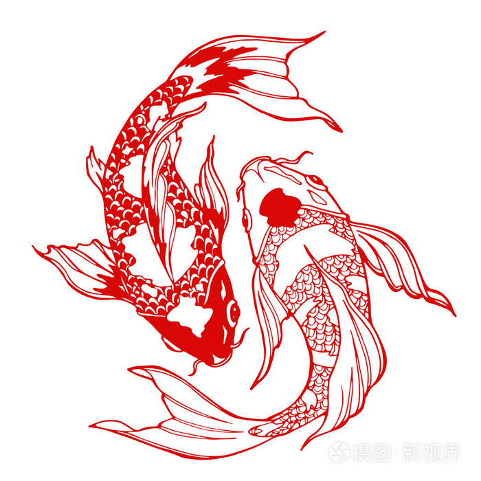 锦鲤鱼英阳符号