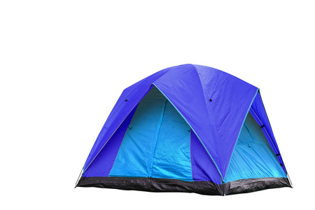 孤立的蓝色圆顶帐篷
