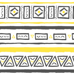 矢量手绘部落模式与三角形图片