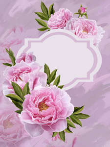 卡粉红牡丹，花背景