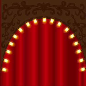剧院舞台红色窗帘图片