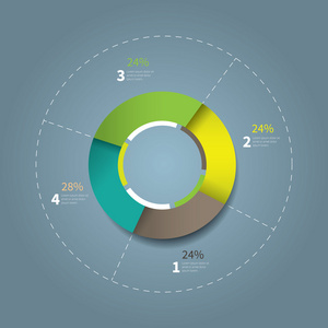 现代饼图与 4 选项