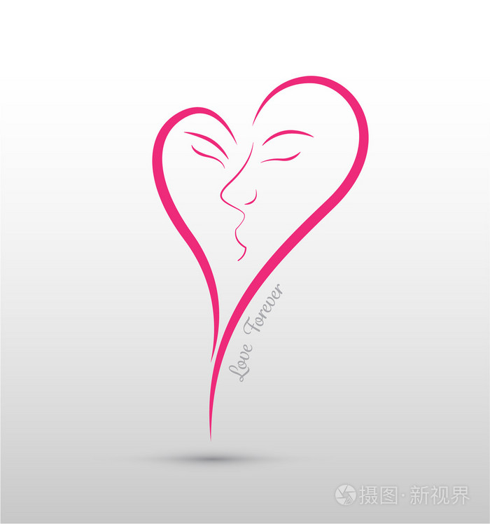 吻在心.矢量图