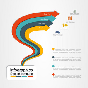 横幅信息图表设计模板。矢量图