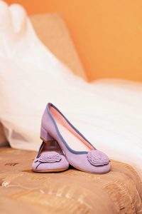 紫罗兰色的鞋子的新娘
