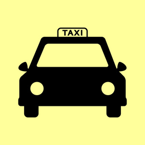 停车黄色出租车图片