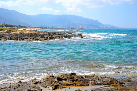 岩石在爱琴海海岸