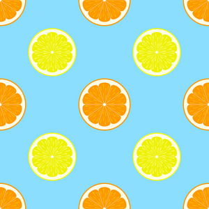 柠檬和橙子片无缝模式