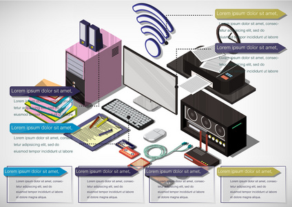 信息图形内部办公概念的插图