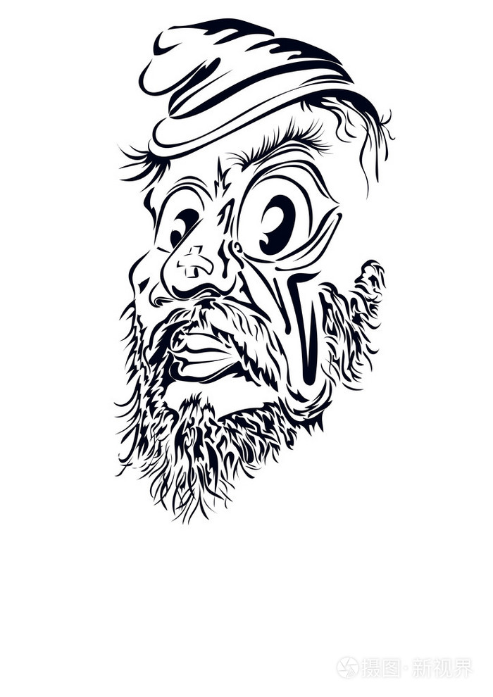 漫画的一个留着胡子的男人