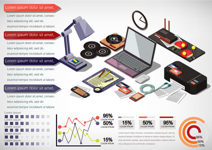 信息图形内部办公概念的插图