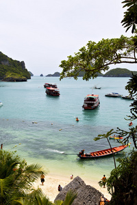 一棵中国南海的船海岸线泰国海