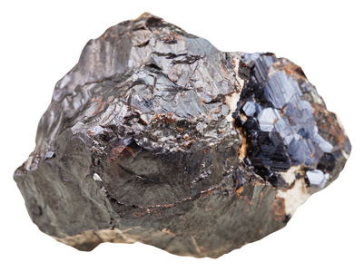 锌矿闪锌矿 铁闪锌矿 岩石上白色孤立照片