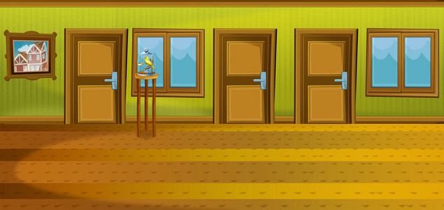 房子大厅卡通场景的房子室内大厅照片