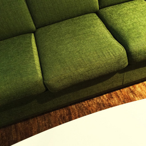 闪亮的绿色沙发和茶几