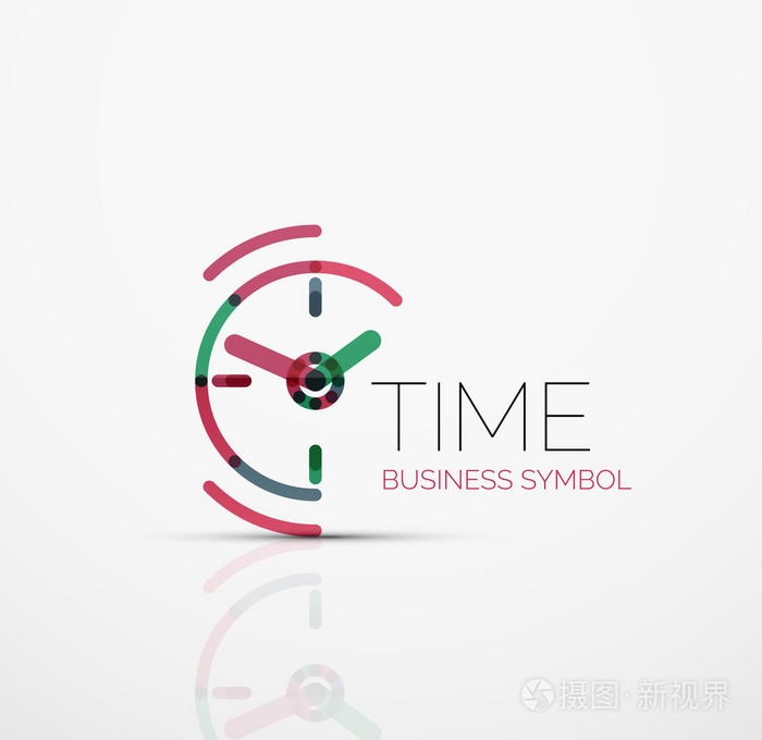 矢量抽象徽标观念时间观念或时钟业务图标创意标识设计模板