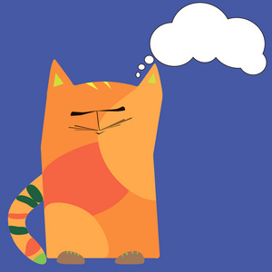 在白色背景向量上不满的猫照片