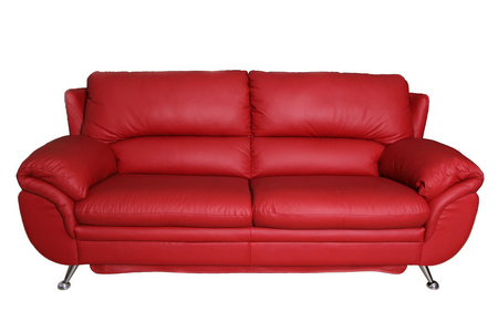 孤立在白色背景上的红沙发图片