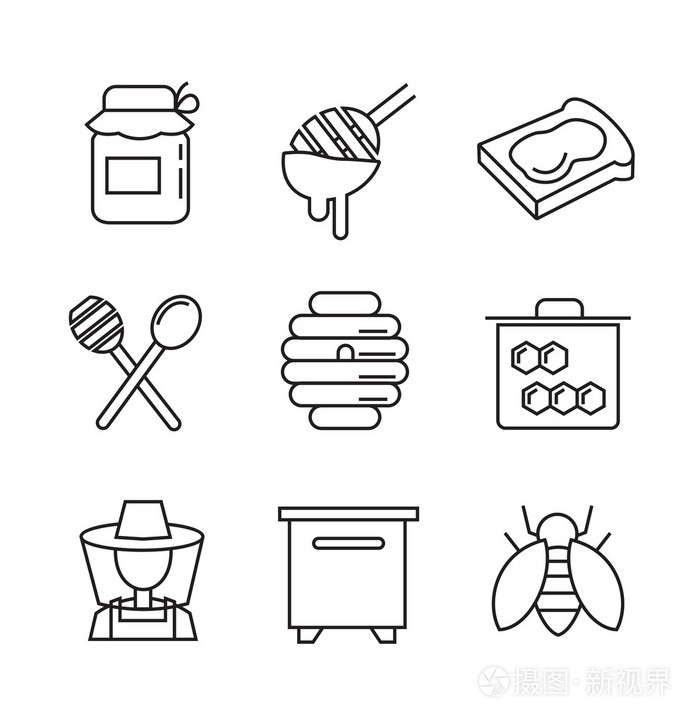 平的蜂蜜图标插画-正版商用图片1lxy2f-摄图新视界