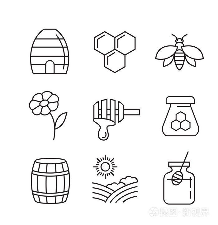 平的蜂蜜图标插画-正版商用图片1lxy2h-摄图新视界