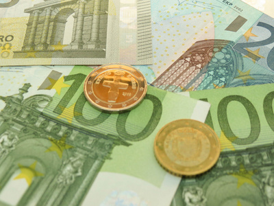 欧元欧元塞浦路斯的纸币和硬币
