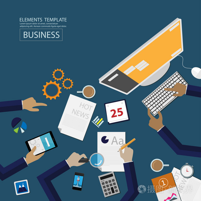 平面样式的 web 横幅集.数字营销,社会网络和