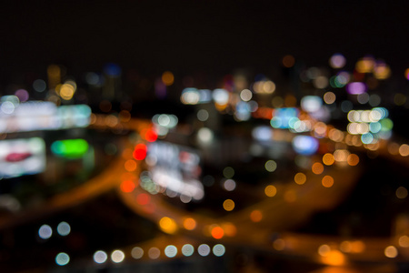 抽象的模糊散焦城市夜景灯