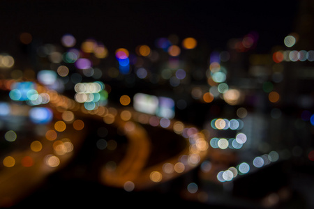 抽象的模糊散焦城市夜景灯